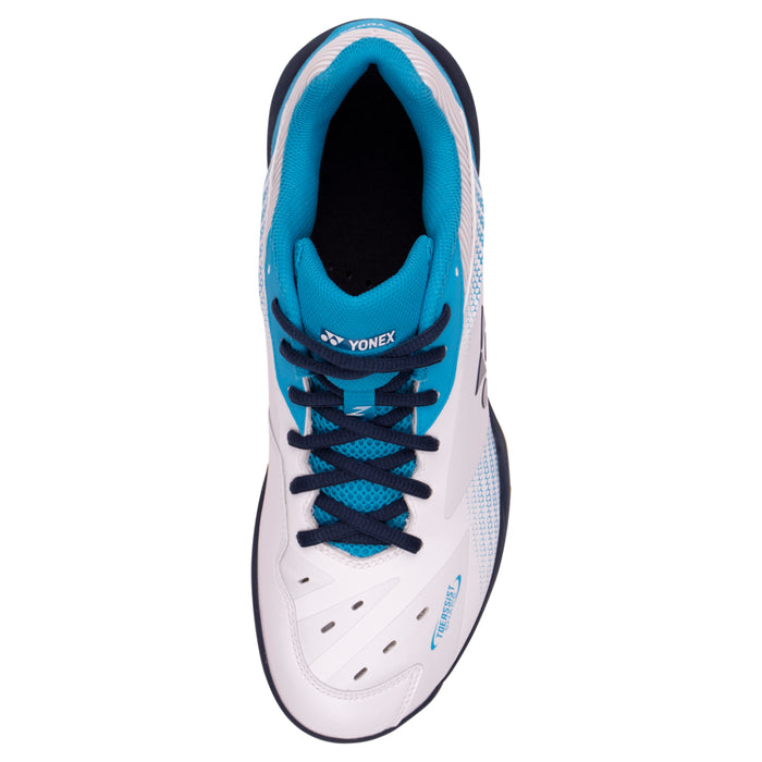 Yonex Power Cushion 65 Z3 Badminton Court Shoes (White/Ocean Blue) on sale at Badminton Warehouse