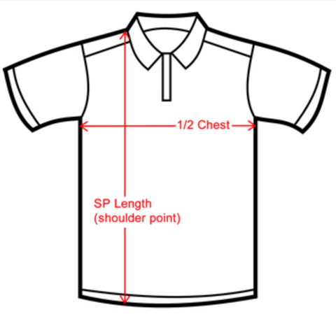 YM0003 Badminton Shirt Sizing Reference at Badminton Warehouse